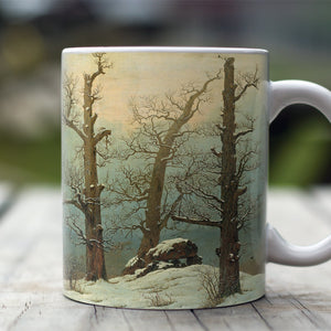 Ceramic Mugs Caspar David Friedrich Cairn in Snow